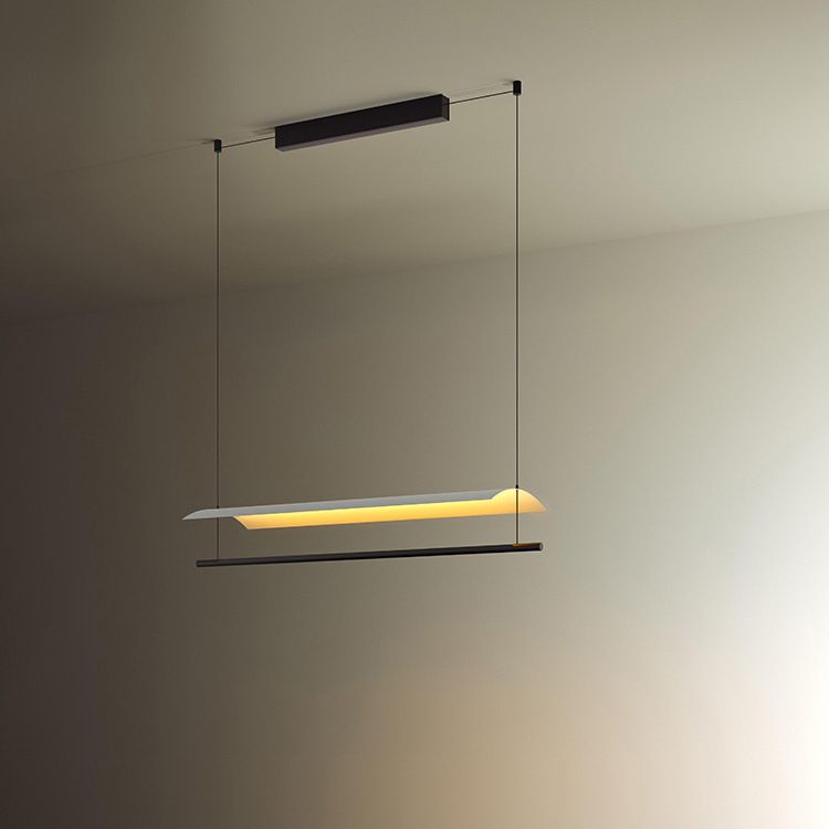 Paper Grandes luces colgantes de cocina Metálicas Simplicidad moderna Luces de araña de la isla para la oficina