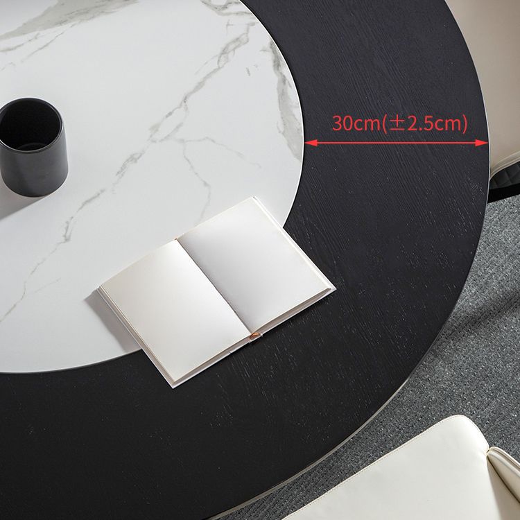 Solid Wood Table Set 1/4/5/7 Pcs Black Pedestal Dining Table with Upholstered Chair