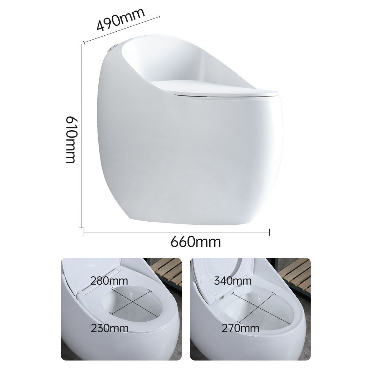 Floor Mount Flush Toilet Modern Concealed Tank One-Piece Toilet with Slow Close Seat