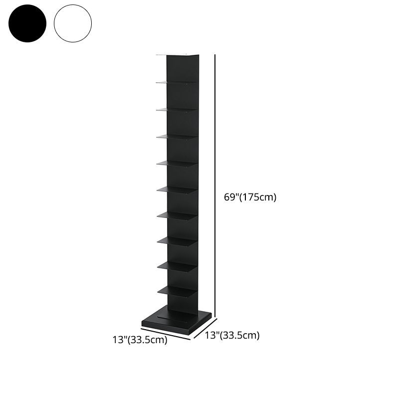 Contemporary Style Metal Bookshelf Open Bookcase for Living Room