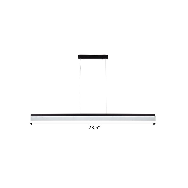 Schwarze ultradünne lineare Deckenlampe Einfach 23,5 "/35,5"/47 "breites LED -Acrylhängeanhänger für Büro