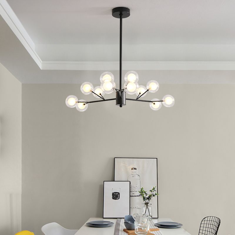 Lampada del lampadario a sala da pranzo Modo Lampada limpida e glassata LED a LED Minimalista Accensione in nero