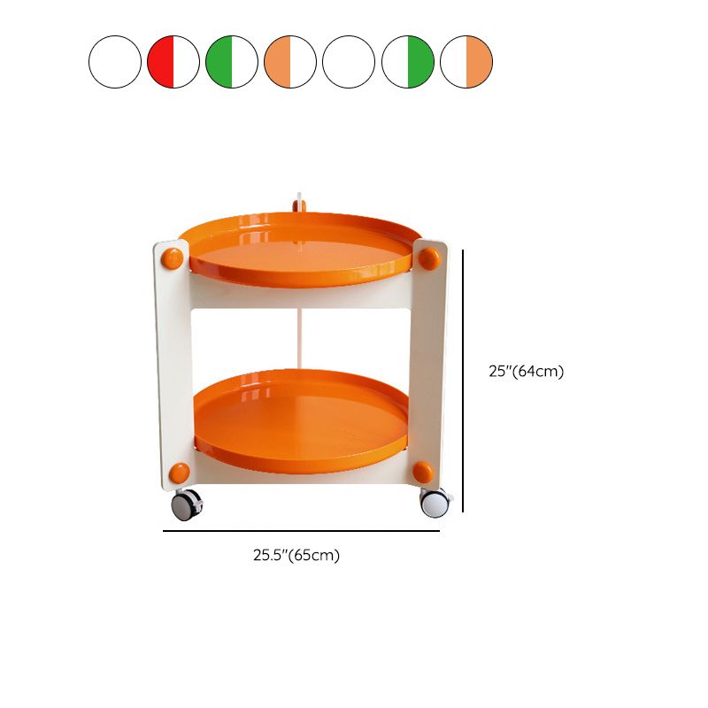 Plastic Round Accent Side 25.59" Wide Table Corner Table with Wheel