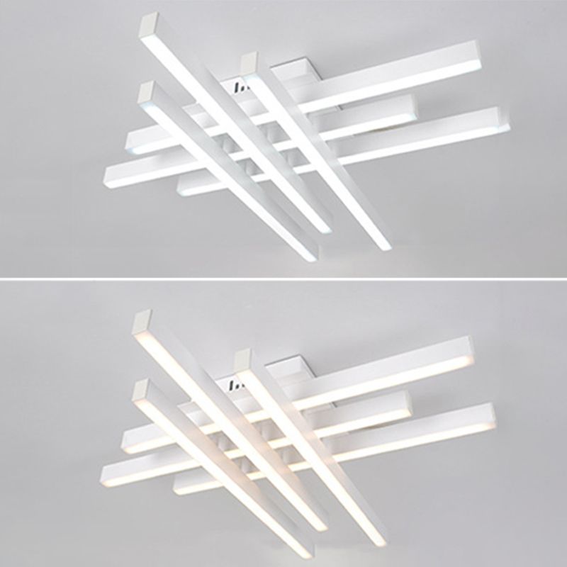 6-Lights Industrial Style Open Bulb Ceiling Light Metal Lamp Arm Lighting Fixture for Bedroom Dining Room