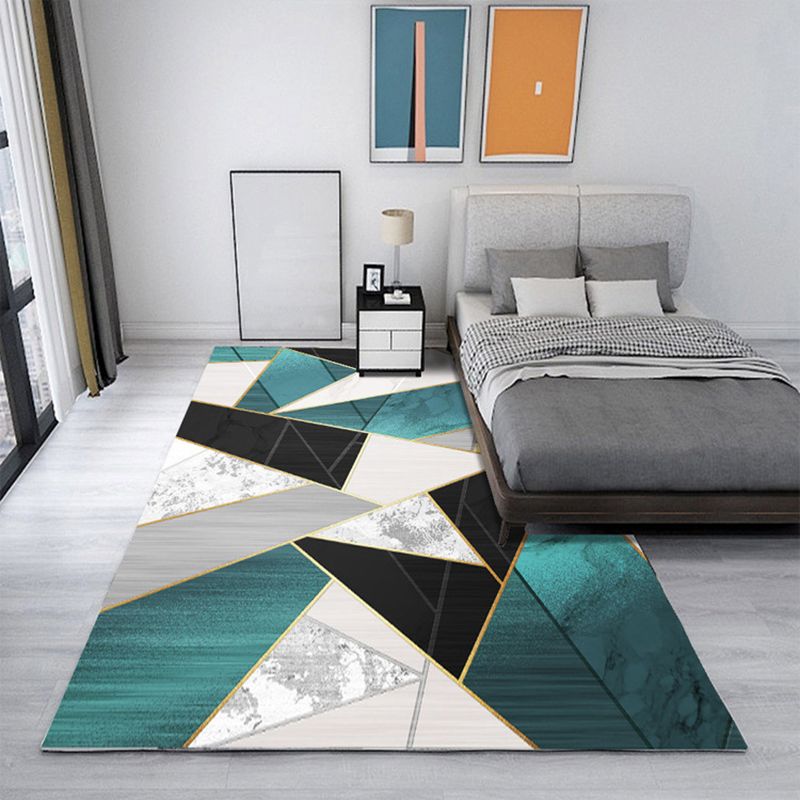 Gorgeous Geometric Carpet Trendy Patchwork Polyester Area Rug Stain Resistant Rug for Living Room