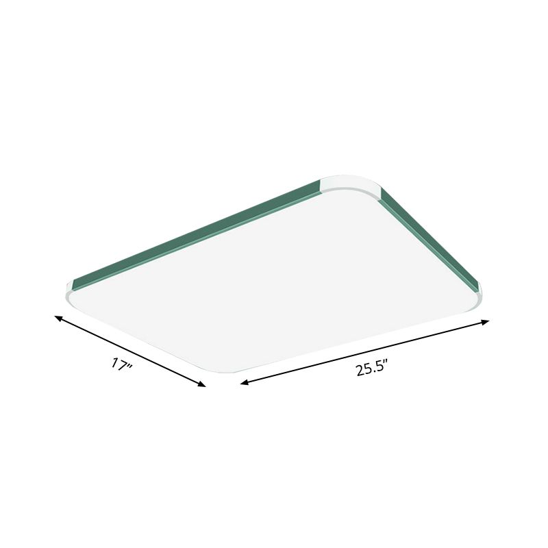 Geometric Flush Mount Lamp Macaron Acrylic Pink/Yellow/Blue LED Flush Mount Lamp, 12"/15"/17" Wide in White/Warm