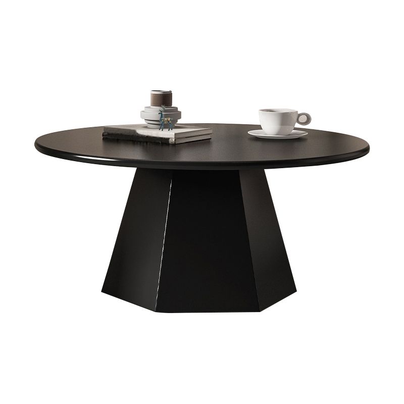 Modern Black/White Coffee Table Pedestal Marble Cocktail Table for Room