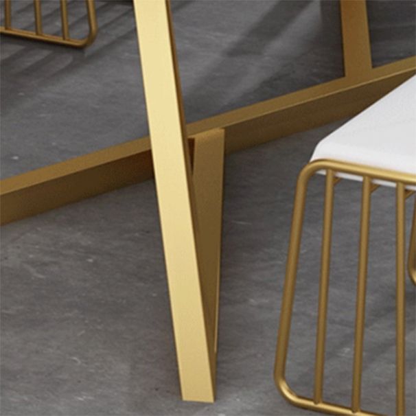 Modern 1/7 Pieces Dining Set Rectangle Stone Dining Table for Living Room