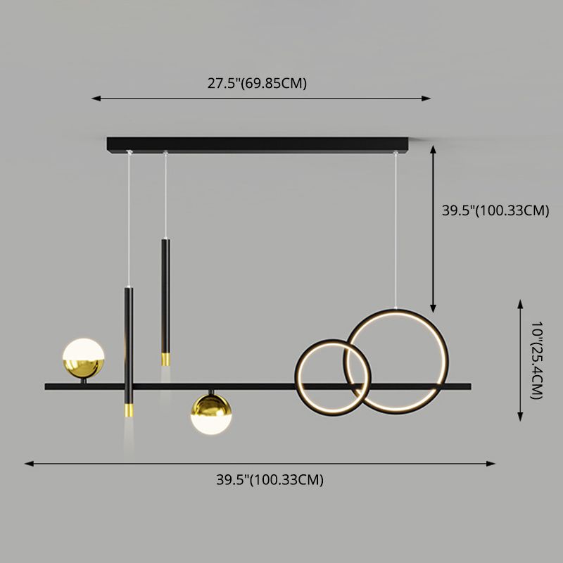 Lineair eilandhanger met 2-plekken LED Nieuw modern plafond hanglampje voor eetkamer