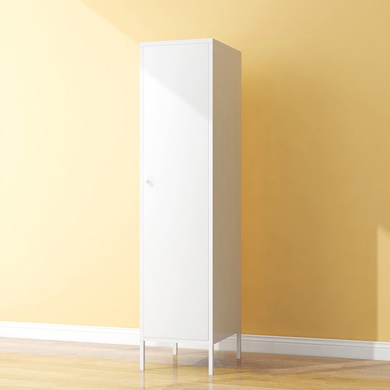 Contemporary Wardrobe Cabinet with Adjustable Shelves Steel Wardrobe Armoire