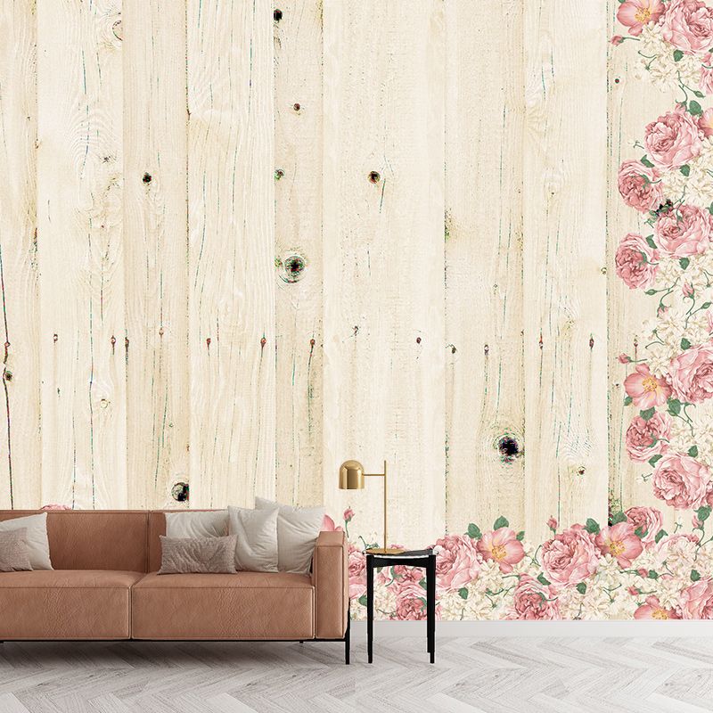 Environment Friendly Wall Mural Wallpaper Plant Printed Wood Sitting Room Wall Mural