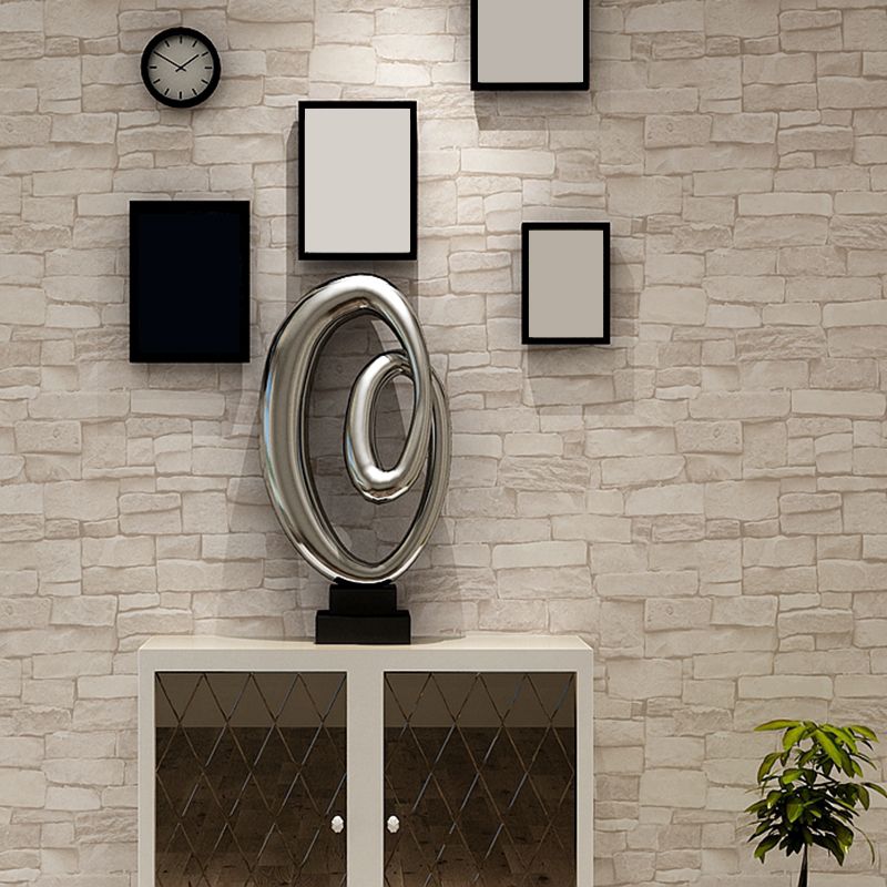 Multicolor Vinyl Wallpaper Roll Brick Pattern Moisture Resistant Wall Art, 57.1 sq-ft