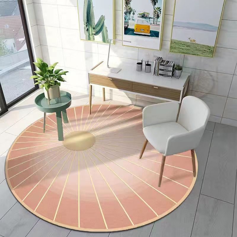 Light Green Simplicity Rug Polyester Circle Rug Washable Rug for Home Decor