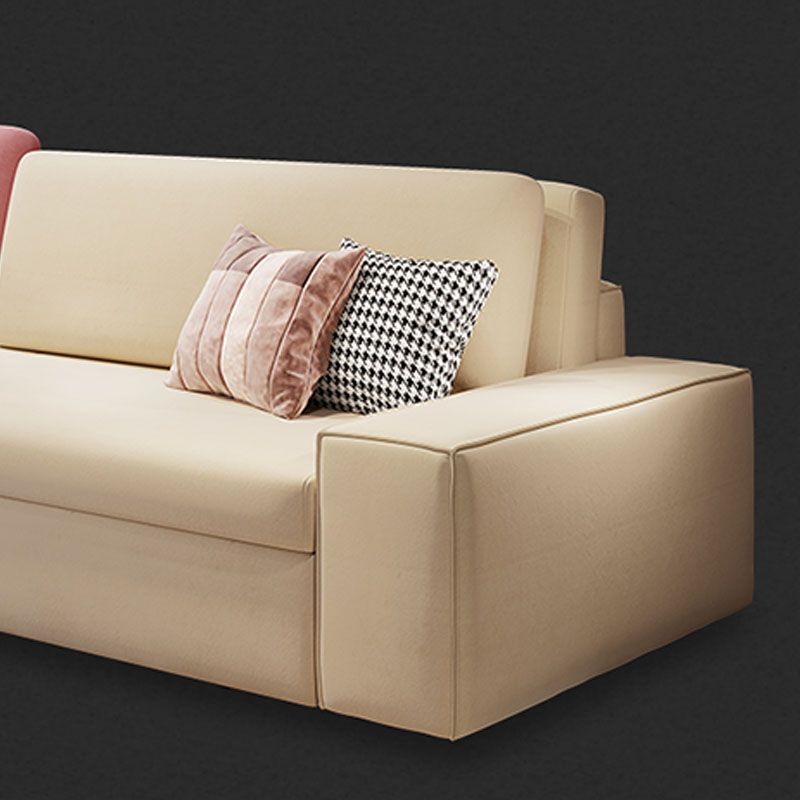 Convertible Sofa Bed Square Arm Standard Settee Furniture with Storage