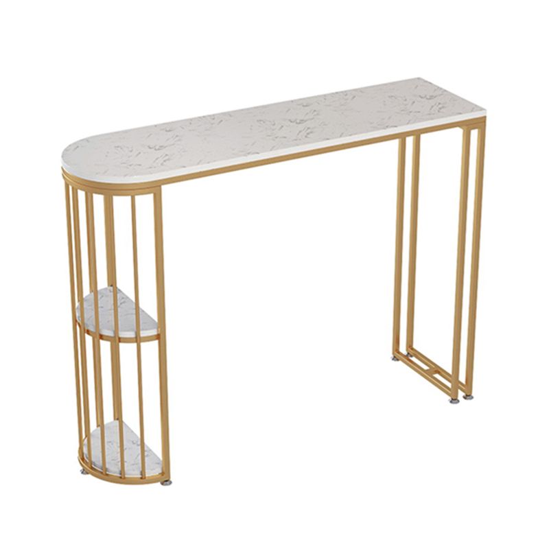 Glam Style Stone 1/2/3 Pieces Bar Table Set Rectangle Bar Table with Metal Legs for Home