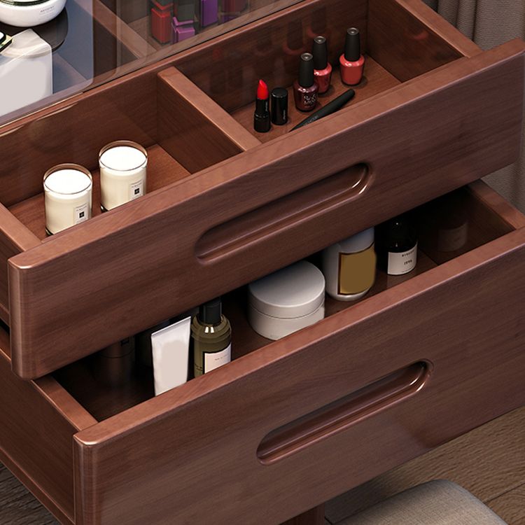 Contemporary Solid Wood Make-up Vanity Home Vanity Desk with 2 Drawers