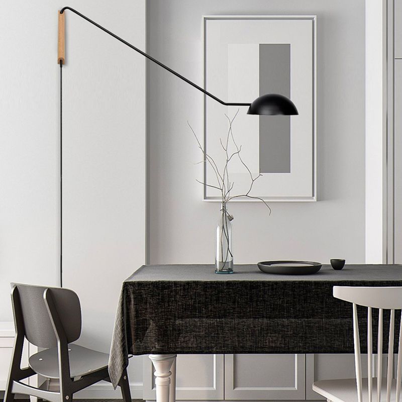 Metal Wall Lamp Industrial Style 1-light Shape Wall Mounted Lighting for Bedroom