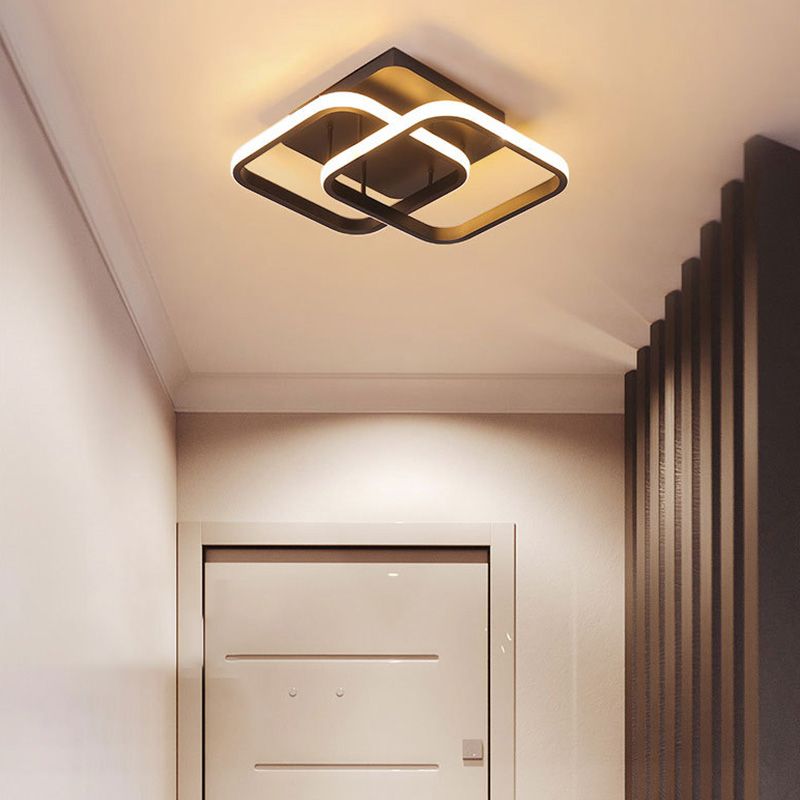 Luz de techo de metal con iluminación empotrada LED de estilo contemporáneo para dormitorio
