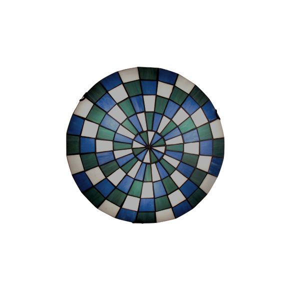 Tiffany Mosaik Kuppel Deckenhalterung Licht gebeizt Glas Deckenlampe in Blau für Küche