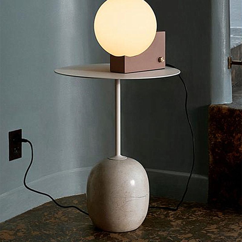 Pedestal Round Side Table Mid-Century Metal Sofa Corner Table