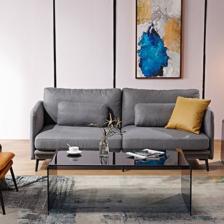 Contemporary Rectangle Glass Coffee Table with Sled Base Cocktail Table