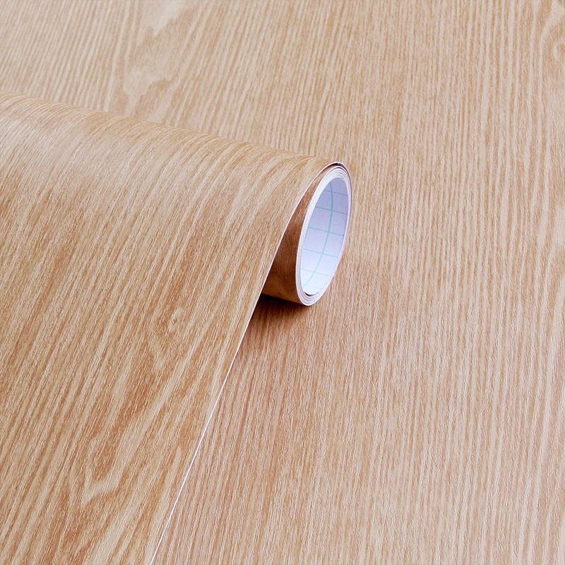 Faux Wood Wallpaper Roll Peel and Paste Industrial Living Room Wall Decor, 6.5 sq-ft