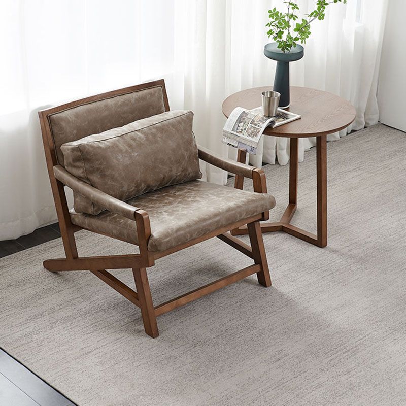 Traditional Style Kitchen Dining Chair Dining Arm Side Chair with Wooden Legs