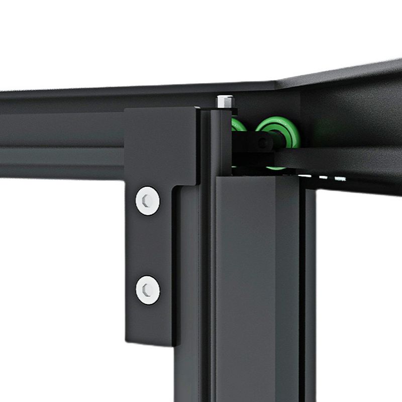 Black Framed Shower Enclosure Corner Single Sliding Shower Stall With Door Handles