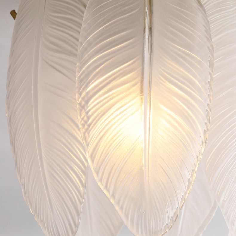 Luminaire encastré au plafond en plumes, style simple, doré