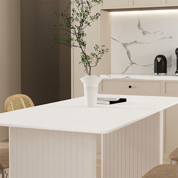 Modern Dinette Set 1/2/5/7 Pcs Rectangle Table and Solid Wood Base Dining Set with Chairs