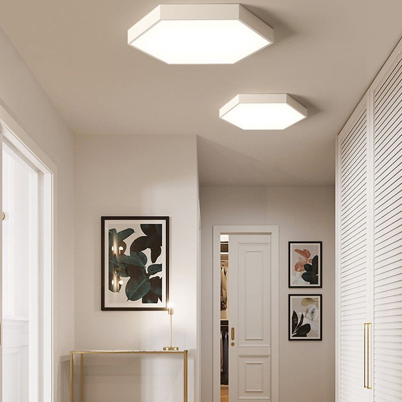 Luminaires encastrés hexagonaux de style simple et moderne en métal à 1 lumière