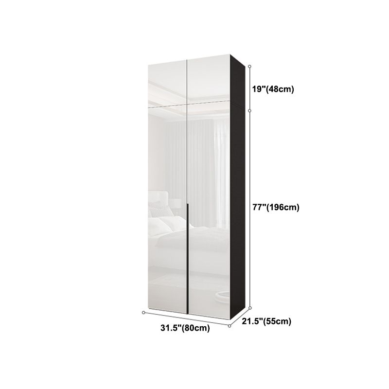 Contemporary Style Wood Wardrobe White Colour Wardrobe Closet with 1 Drawer