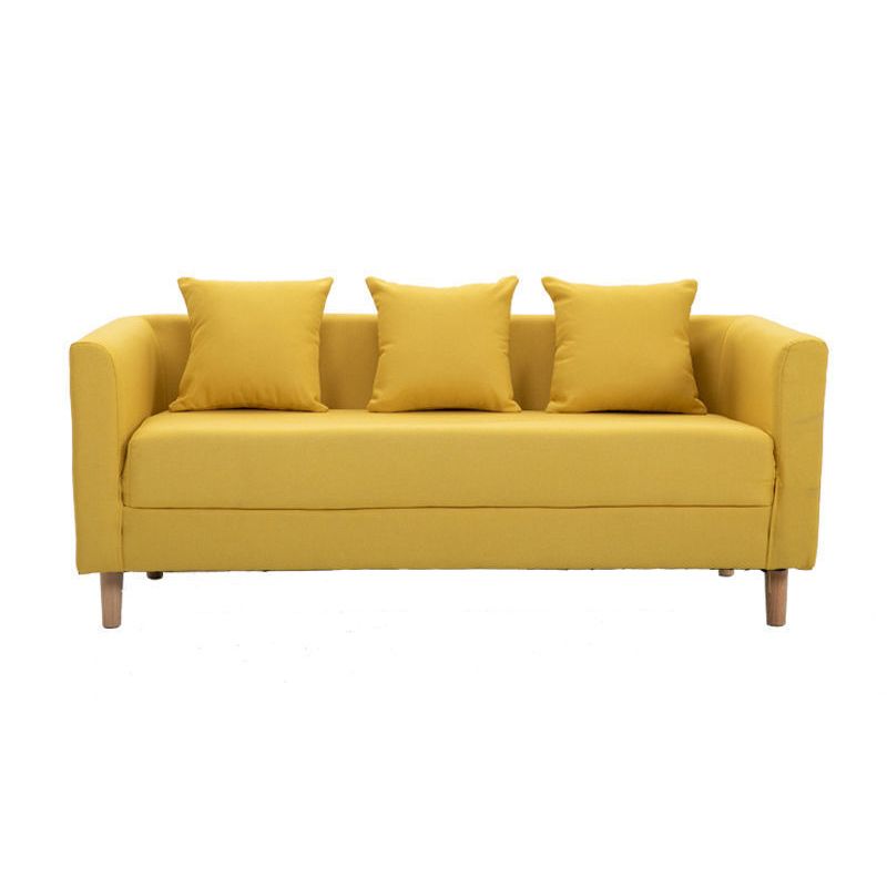 Contemporary 23.62" H Cotton Blend Tuxedo Arm Sofa for Living Room