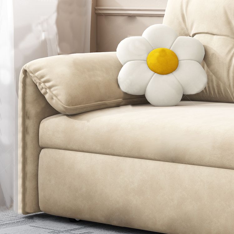 31" Wide Scandinavian Sofa Futon Faux Leather White Sleeper Sofa