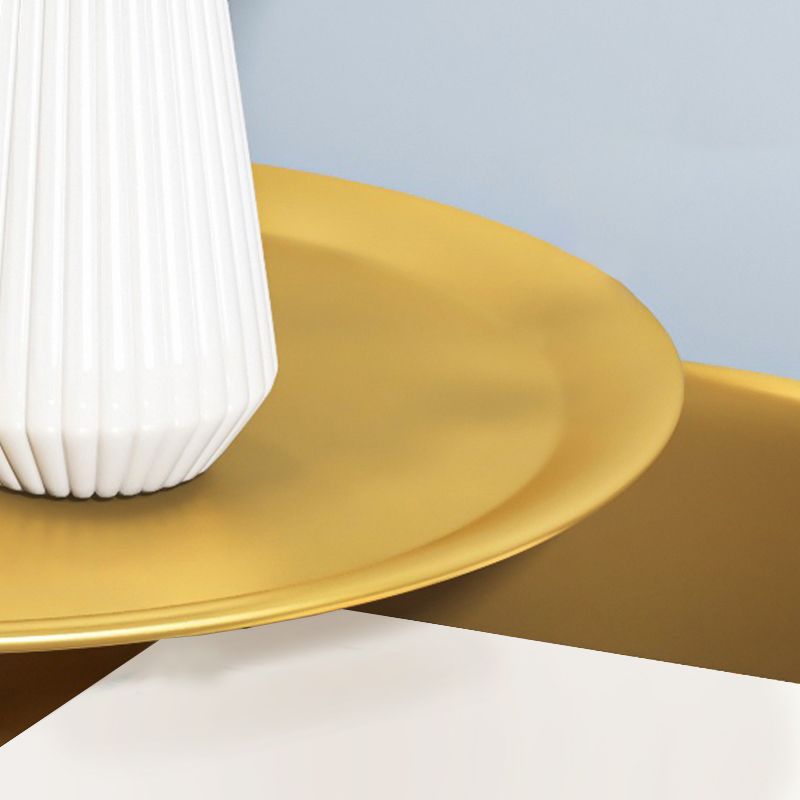 26.5" Tall Mid-Century Round Metal Top Side Table 3 Legs End Table