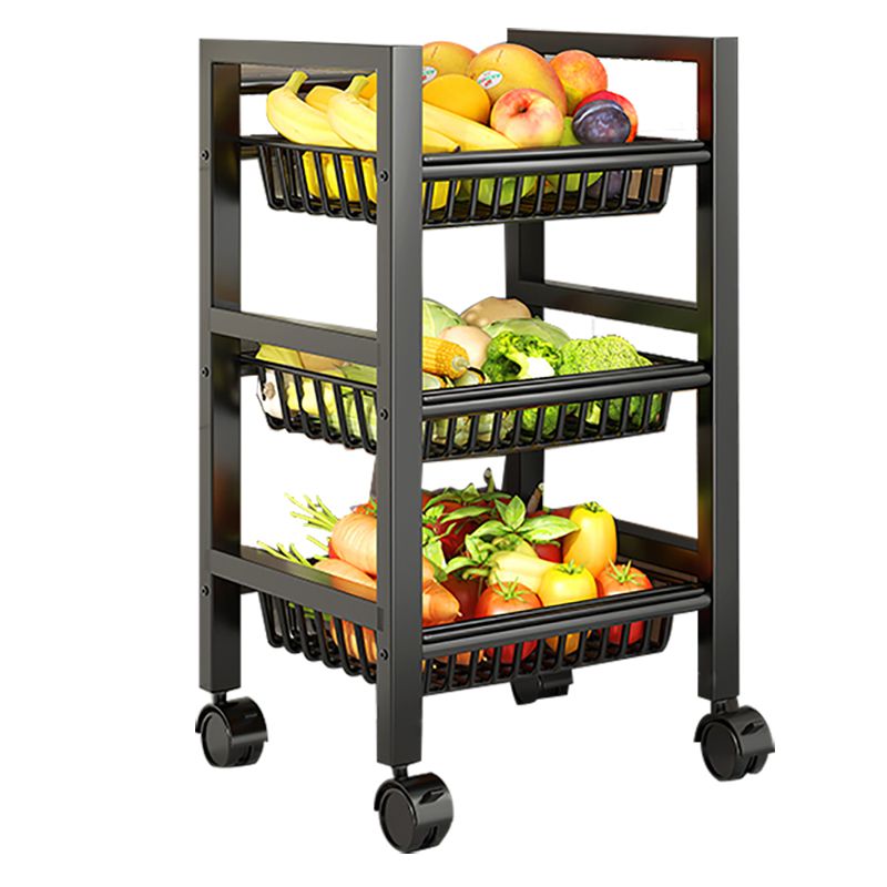 Metal Modern Prep Table Open Storage Home Dining with Basket Prep Table