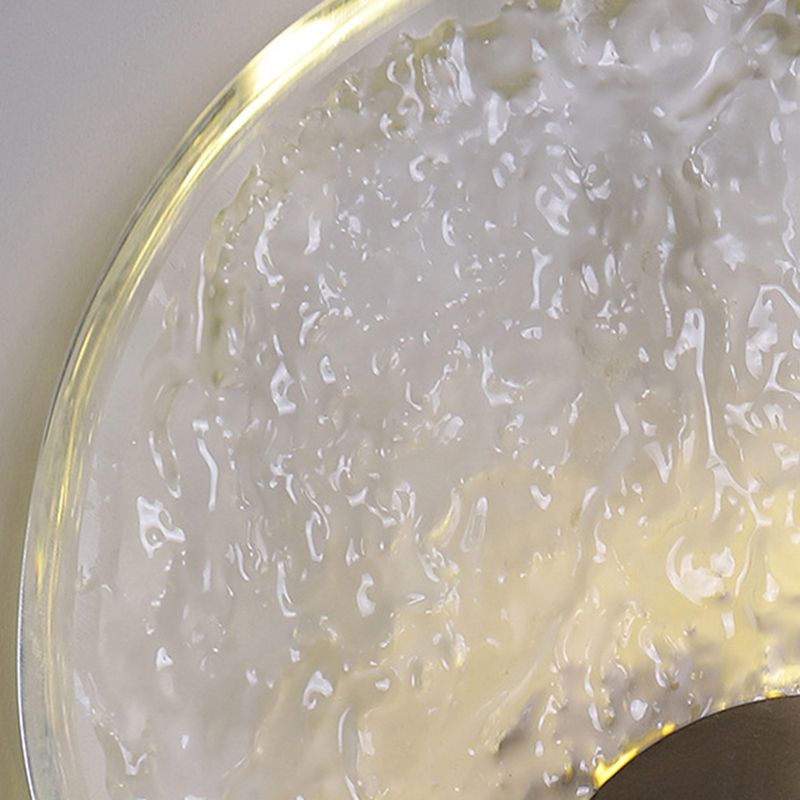 Modern Metal Wall Sconce Circle Shape Wall Light with Crystal Shade for Bedroom