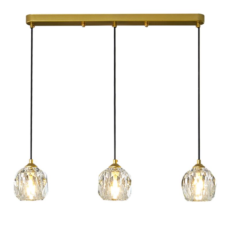 Crystal Sphere Down Lighting Pendant Modern Style Suspension Pendant Light in Gold