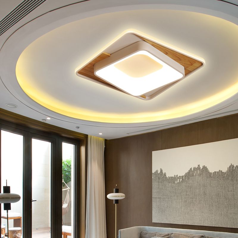 Modern Slim Rechthoek Plafond Lamp Acryl LED Flush Mount Light in het wit voor slaapkamer foyer
