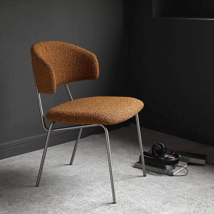 Eigentijdse stijl eetkamerstoelen eetarmloze open achterstoelen met metalen benen