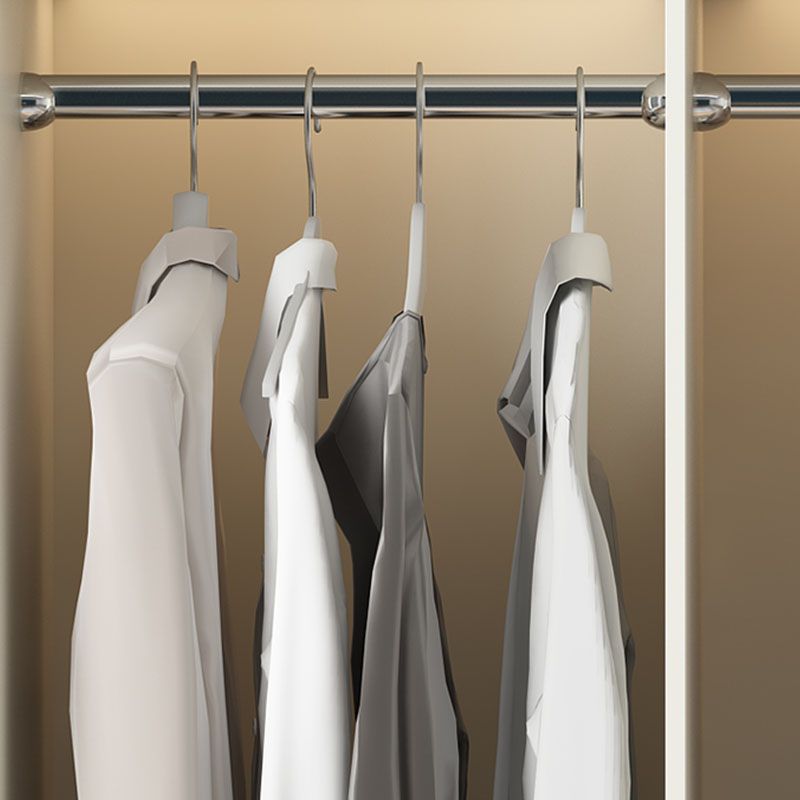 Modern White Wardrobe with Glass Doors Bedroom Cabinet with Sliding Doors