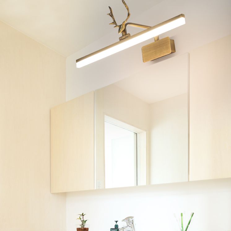 American Style Linear Vanity Lighting Fixtures with Antlers Acrylic Vanity Sconce