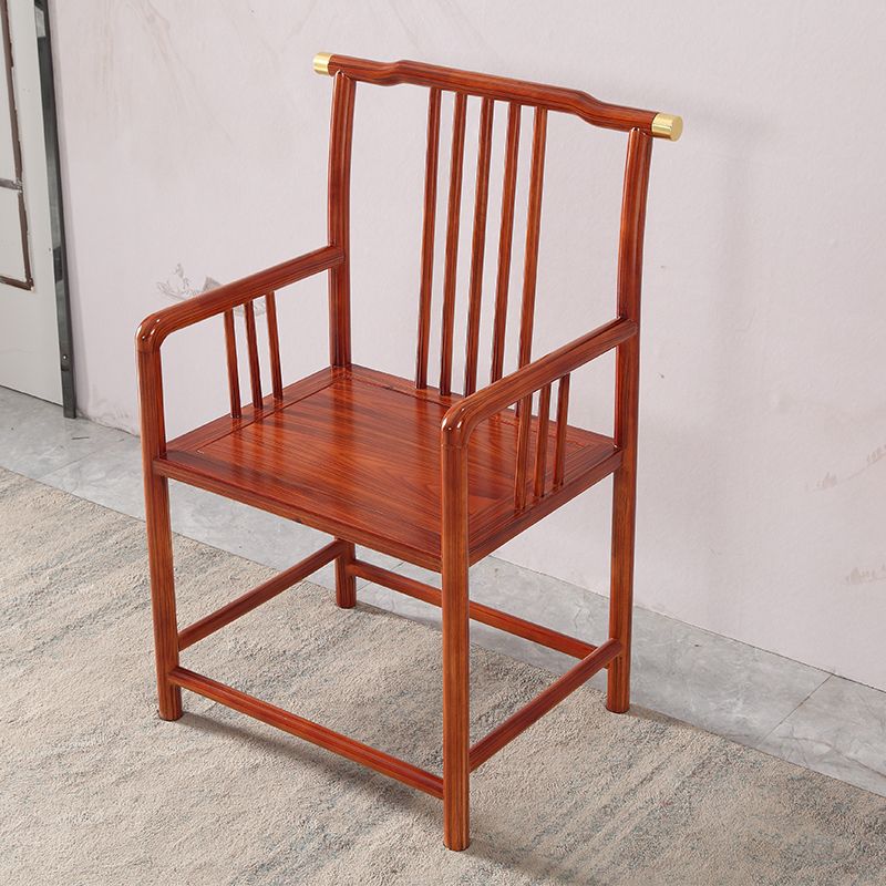 Traditional Style Arm Chair Solid Wood Slat Back Dining Chair for Home