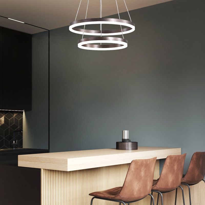 Zeitgenössische mehrschichtige Deckenhänge hängendes leichte geometrische Deckenleuchte für Esszimmer