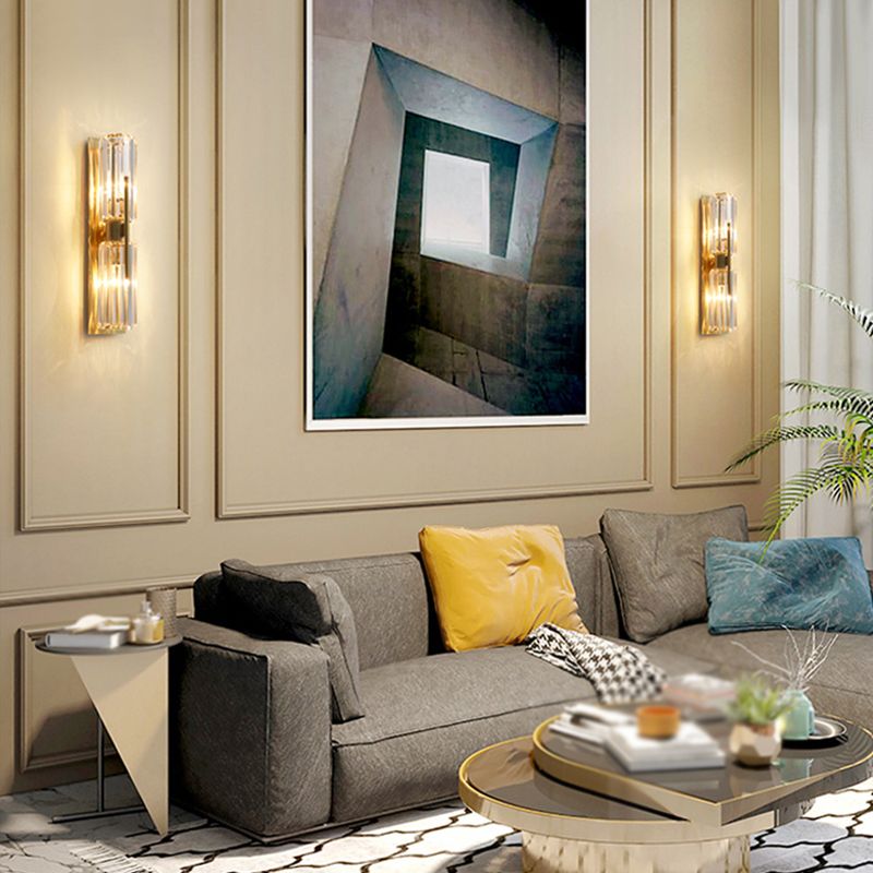 Nordic Style Wall Mount Light Crystal Cylinder Shape Wall Lamp for Bedroom