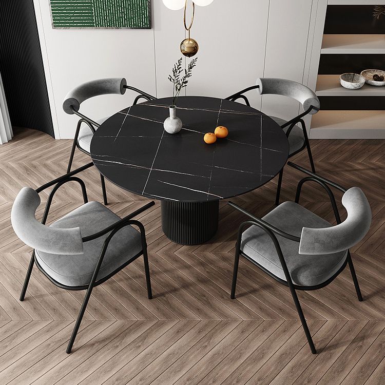 Modern 1/5 Pieces Dining Set Round Stone Dining Table for Dining Room