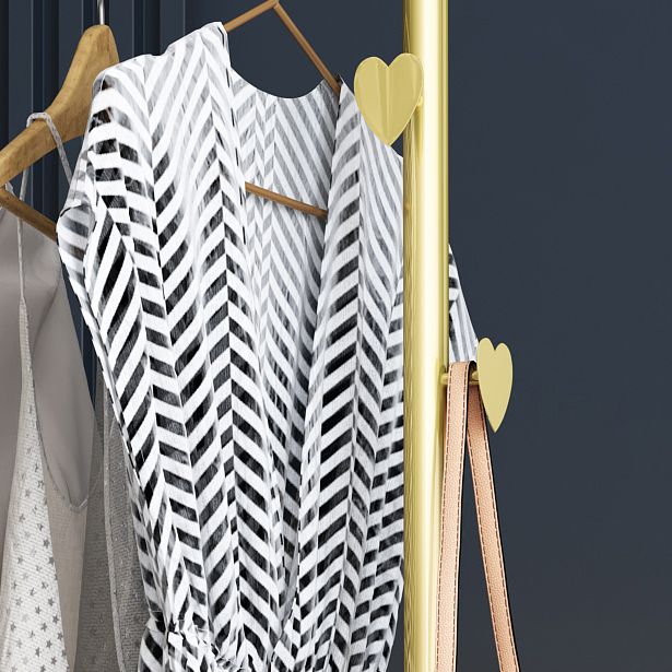 Contemporary Coat Rack Metal Framed with 3 Hooks Entry Hall Tree