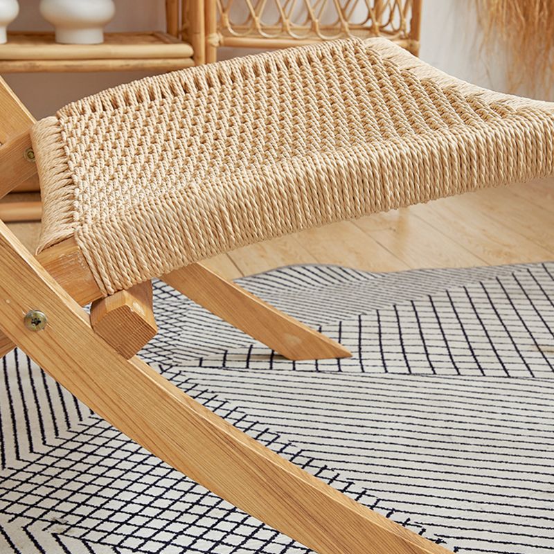 Solid Wood Chair Woven Back Lounge Accent Chair for Living Room