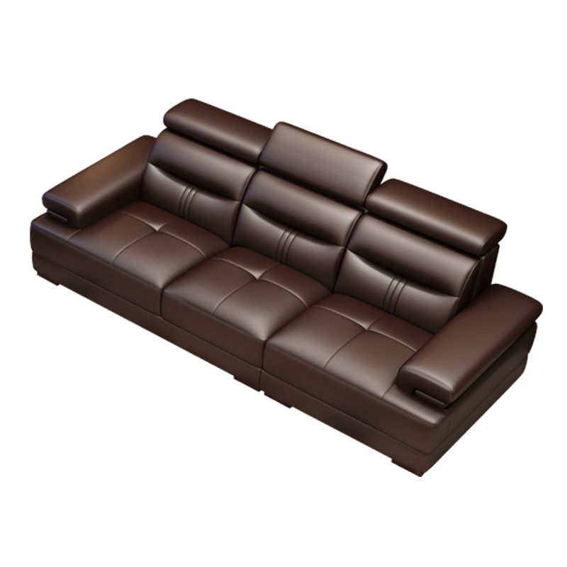 Contemporary Sectional Sofa Tufted Genuine Leather Sectionals