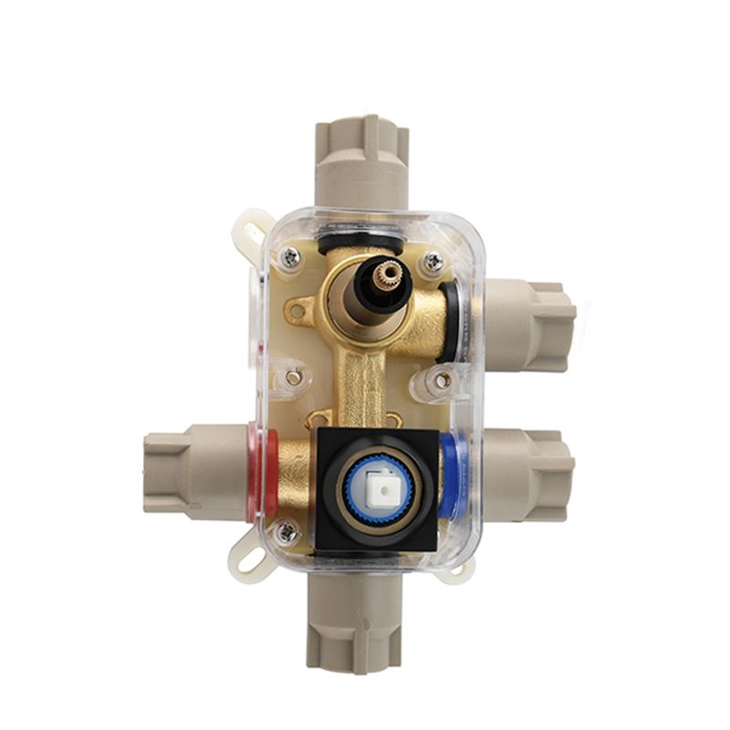 Modern Shower Set Brass Square Temperature Control Shower System